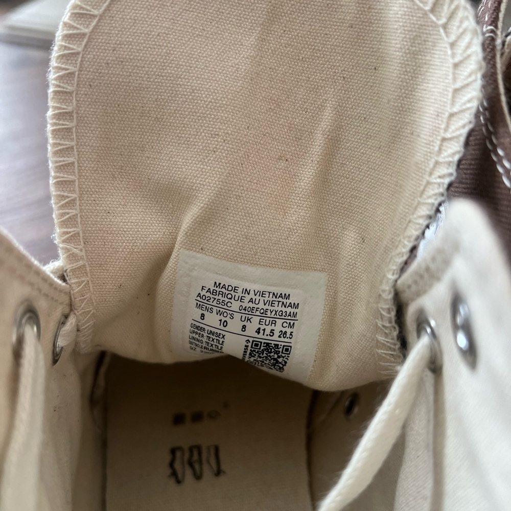 Converse chuck 70 high top brown woman size 10/mens size 8 - Picture 7 of 8